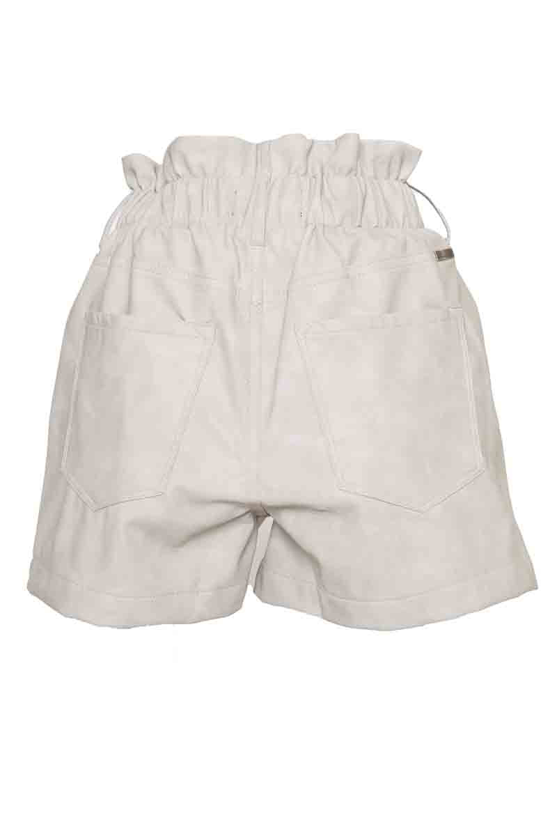 SR FOURTY5 VEGAN LEATHER SHORTS_GRAY