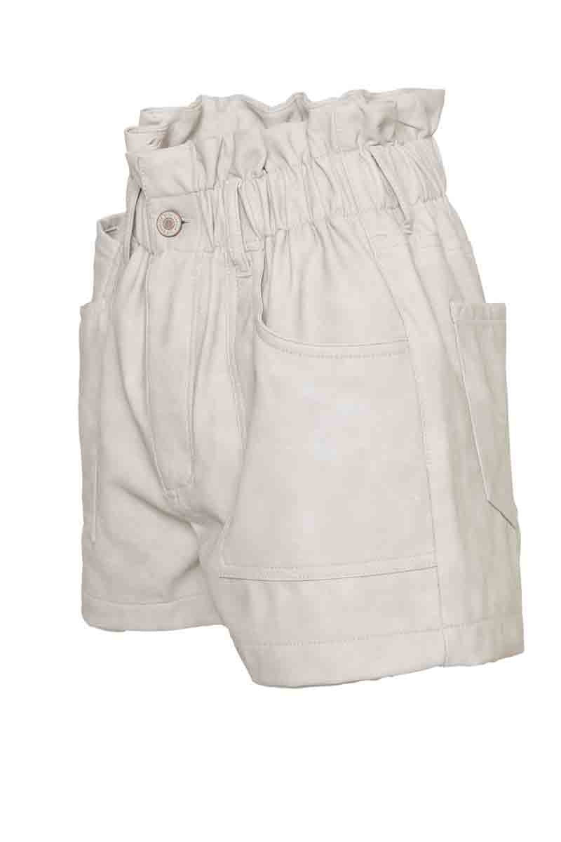 SR FOURTY5 VEGAN LEATHER SHORTS_GRAY