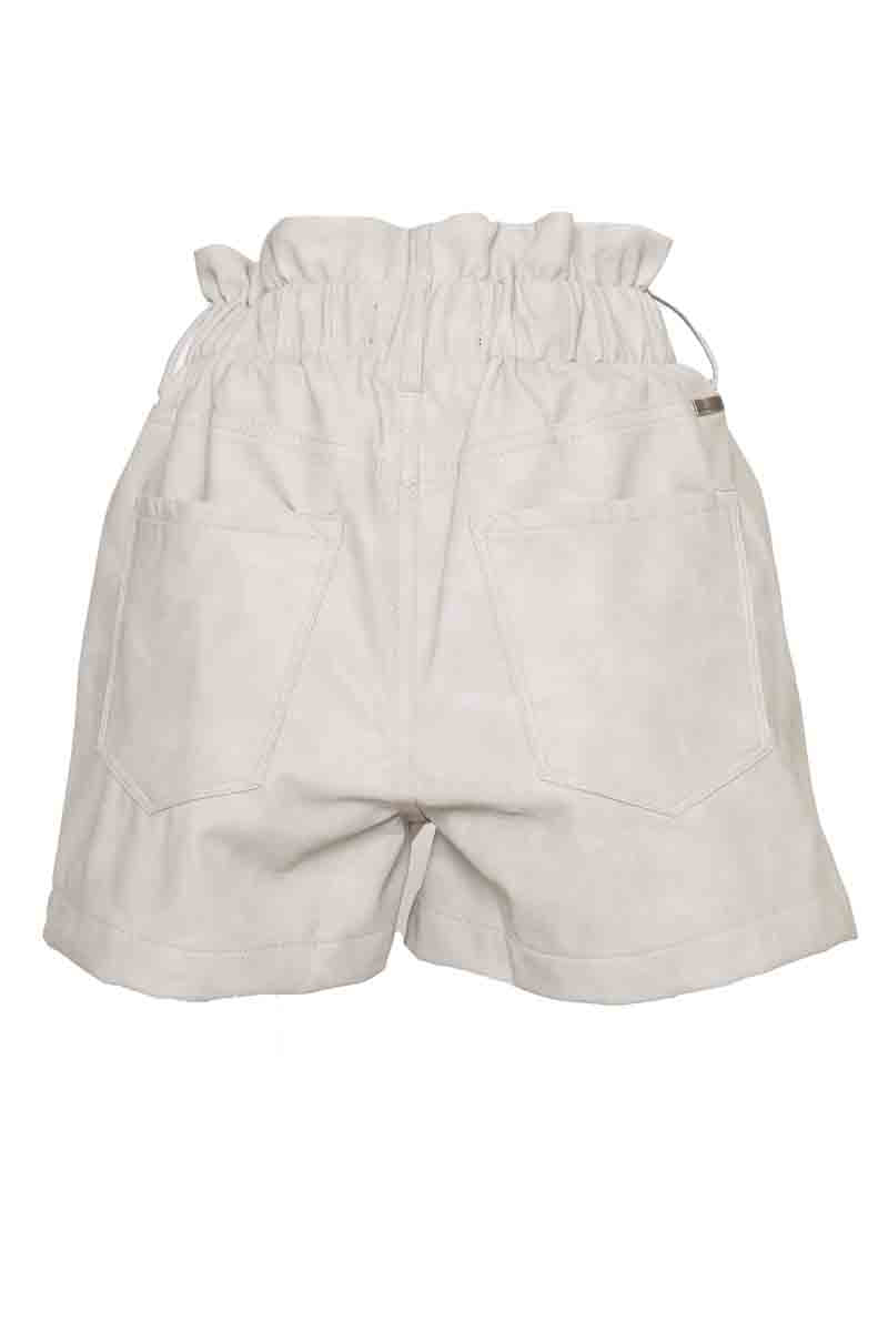 SR FOURTY5 VEGAN LEATHER SHORTS_GRAY