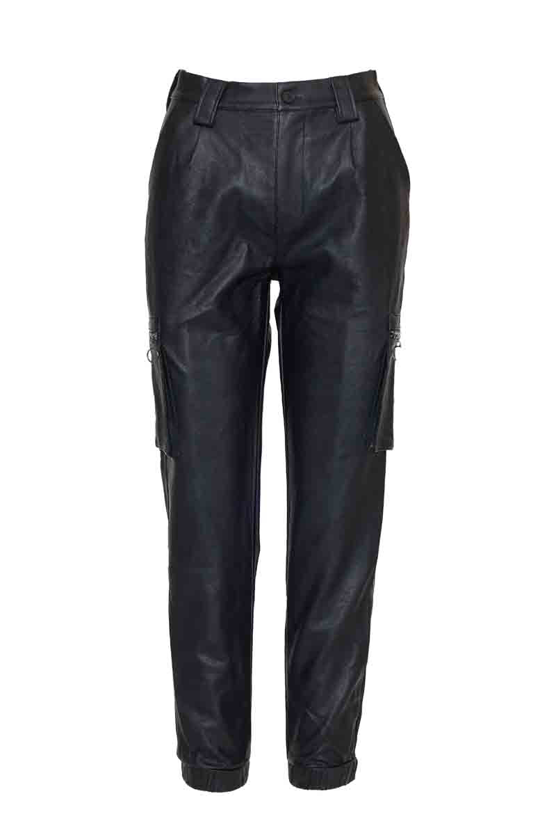 SR EIGHTY1 VEGAN LEATHER CARGO PANTS_BLACK