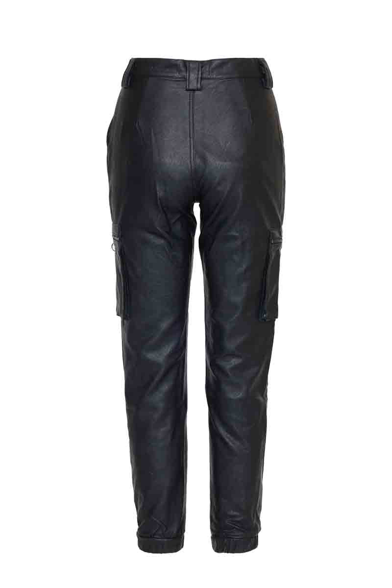 SR EIGHTY1 VEGAN LEATHER CARGO PANTS_BLACK