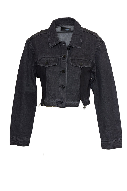 SR SEVENTY6 CROPPED DENIM JACKET_BLACK