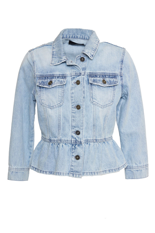 SR SEVENTY6 PEPLUM DENIM JACKET_LIGHT WASH