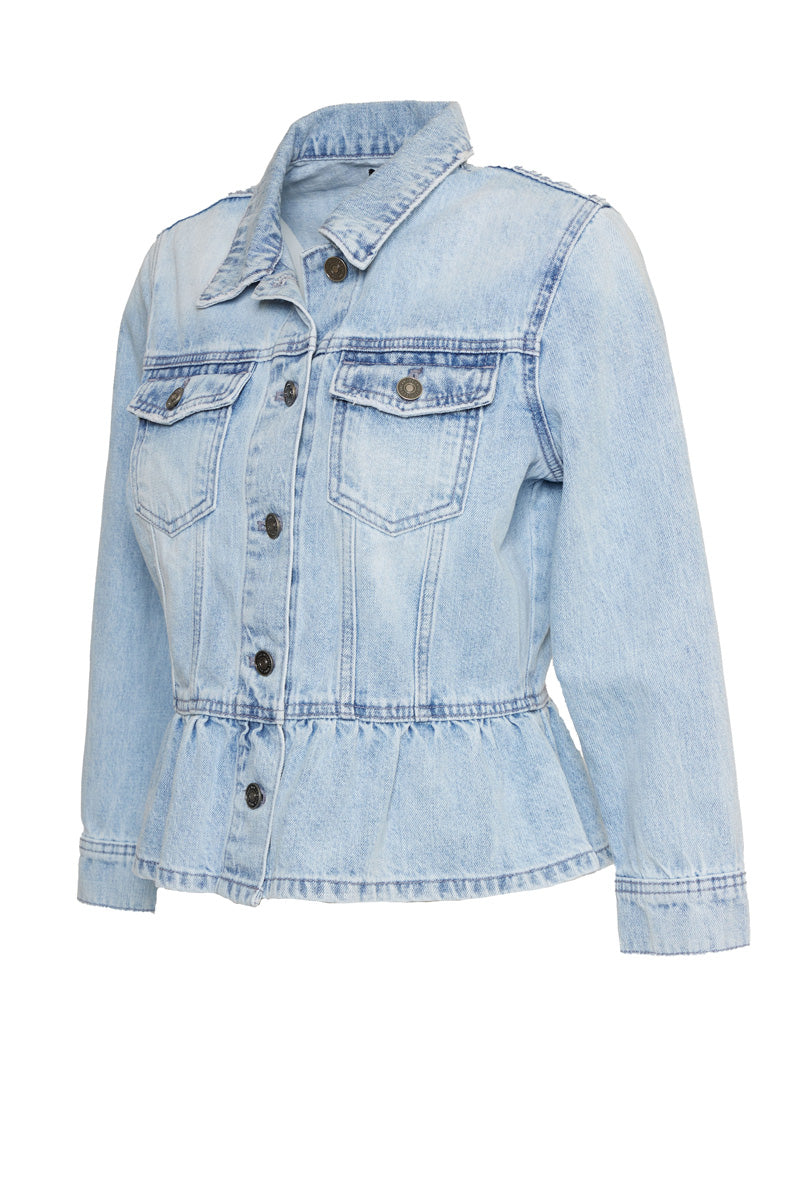 SR SEVENTY6 PEPLUM DENIM JACKET_LIGHT WASH