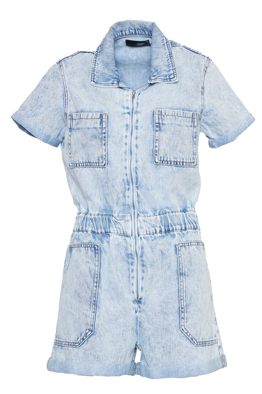 SR SEVENTY6 DENIM ROMPER_ACID WASH